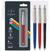 Parker Penna a sfera Parker Jotter Standard Chrome Trim inchiostro blu - confezione ...
