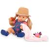 Götz 2018244 Bambola da bagno Maxy Aquini Cherry Kiss - bambola con capelli biondi, occhi azzurri che dormono - set da 8 pezzi - bambola per bambina da 42 cm