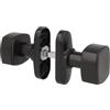 Amig - Set di pomelli quadrati con placca stretta Mod. 6807 - 81 x 31 mm - Per porte interne - Ideali per camere da letto, bagni e uffici - Alluminio nero