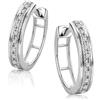 Orovi orecchini donna Oro 9Kt vero, con Diamanti - Oro Bianco - Gioielli donna Ipoallergenici - orecchini a cerchio fatti a mano con elegante scatola portagioie