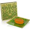Ortigia Piattino vetro con Sapone Lime di Sicilia 40 gr