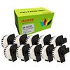 Doree 10 Rotoli DK-22210 DK22210 29 mm x 30,48 m Etichette Continue | 29 mm x 30,48 m Etichette Continue compatibili con Brother DK-22210 Nero su bianco, Brother QL-500,QL-700,QL-800,QL-1050