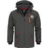 Geographical Norway Tacebook Men - Giacca Softshell Uomo Cappuccio Impermeabile - Giubbotto invernale Antipioggia Esterno - Escursionismo Sci Autunno Inverno Primavera (Blu Reale M)