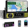 NHOPEEW Autoradio 1 Din con Bluetooth - Controllo APP MP3 / USB / FM / TF / AUX in - Radio Auto con Telecomando Porta Telefono