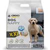 Croci Dog Nappy - Mutanda Assorbente per cani femmine, taglia XXL - Ø 50-75 cm, Pannolino igienico ciclo e pipi cane, Antiodore, Usa e getta, Chiusura adesiva regolabile, 10 pz