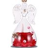ALLOMN Statuetta a Forma di Angelo con Vera Rosa Eterna, Ideale Come Regalo in Bicchiere con Rose Eterne con Luce LED per Mamma Nonna Moglie Compleanno Festa Della Mamma San Valentino