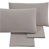 Puraluna CUORE - Completo Letto Matrimoniale 160x200 | set di lenzuola | MADE IN ITALY | sotto con angoli H30 (Tortora, Matrimoniale Lungo)