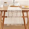 Onlyesh Runner da Tavola in Macramè Beige, 24 x 300cm Runner da Tavola Vintage in Pizzo con Nappe, per la Decorazione Della Tavola da Pranzo per la Doccia Nuziale di Nozze Boho