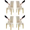 t m c s Tommychairs - Set 4 sedie con cuffia sfoderabile modello Jazz per cucina e sala da pranzo, struttura in faggio color rovere seduta e schienale imbottiti e rivestiti con cuffia in tessuto avorio