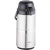 Relaxdays Caraffa Termica 3 l con Rubinetto, Dispenser caffè e Bevande Calde, Acciaio Inox e Plastica, Argentato Nero