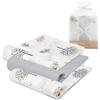 INTERBABY · Set di 3 Mussole di Bambù FOX grigio per neonati · 55x70 cm · Bambù&Cotone