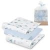 INTERBABY · Set di 3 Mussole di Bambù MOON bluper neonati · 55x70 cm · Bambù&Cotone