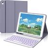 IVEOPPE Tastiera iPad 9 Generazione, Cover iPad 9 Generazione con Tastiera, Custodia Tastiera Italiano Bluetooth staccabile Retroilluminata per iPad 8, ipad 7, iPad Air 3, iPad Pro 10.5, Viola lavanda