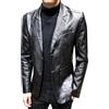 Oanviso Giacca di Pelle da Uomo Blazer Giacche da Abito Pelle Artificiale Giacche da Moto Elegante Giacca Business Casual Giubbotto di Pelle Moda Blazers A Nero M