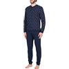 JULIPET Uomo JAL561 DESENZANO Pigiama Serafino in Morbido Interlock di Puro Cotone (as6, Numeric, Numeric_48, Regular, Regular, 61 Blu, 48)