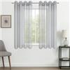 CUTEWIND Tende Camera da Letto Corte per Finestre 2 Pezzi 140x160 CM Tende Grigie Trasparenti con Anelli per Interni Tende Moderne per Soggiorno Salotto Tenda GrigiaTrasparente Interno