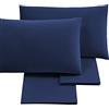 Puraluna CUORE - Completo Letto Matrimoniale 160x200 | set di lenzuola | MADE IN ITALY | sotto con angoli H30 (Blu Navy, Matrimoniale Lungo)