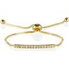 namana Bracciale con Barretta in Cristallo, Bracciale Oro Donna con Catenella a Cubi con Chiusura Regolabile.