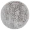 -LUXOR- living Cuscino per sedia Coste - Cuscino decorativo in pelliccia sintetica come decorazione per soggiorno o sedia, 40 x 40 cm, rotondo, grigio, set da 4 pezzi