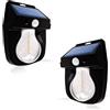 MAKA change your life quality MAKA [2 pezzi] Lampada Solare da Esterno a Parete con Sensore di Movimento e Crepuscolare Luce LED Edison Filamento Incandescente 1800 mAh Impermeabile IP65 Applique Muro Facile (600 Lumen)
