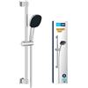 GROHE Vitalio Comfort 110 Set Saliscendi Doccia (2 getti Rain e Jet, asta 600 mm, flessibile 1,75 m, SpeedClean anticalcare), Cromo, 26928001