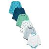 Care Body LS - AOP (6-pack), Body Neonato Manica Lunga Unisex - Bimbi 0-24, Blu Ombro Blue (747), 0-1 mesi