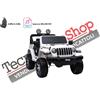 JEEP Auto Macchina Elettrica per Bambini Jeep Rubicon Fiat 12V Bianco Mp3 S. Pelle