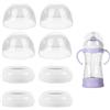 PEUTIER 8 Pezzi Anelli e Tappi per Biberon, Inclusi 4 Coperchi Biberon Mam e 4 Anelli a Vite per Biberon Senza BPA Sostituzione Tappi per Biberon Mam Compatibile con Philips Avent