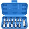 Gunpla Set Chiavi Bussola e Punte per Viti con Profilo Torx in Cassetta di Plastica, 12 Pezzi, in acciaio Cr-V pregiato e S2 per Riparare Motocicli, Biciclette, Mobili