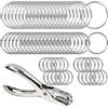 OTYMIOW Anelli di Metallo per Raccoglitore 60PZ + Punzonatrice a Tazza, Fogli Rilegatura Metallo per Libri, Scrapbooking