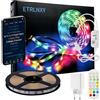 ETRLNXY RGBIC Striscia LED 6 metri, Retroilluminazione LED TV Sincronizzazione Musicale, con APP & Telecomando Controllo, TV LED Illuminazione per 85 a 105 pollici, USB LED WS2812B LEDs per TV PC Sala giochi