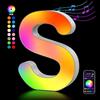 Kangtaixin Lettere Luminoso con USB, APP Controllo Luci LED di Lettera Alfabeto, Figura a Cuore con Luce Colorate RGB per Decorazione e Atmosfera, Luci Notturne Scrivania, Compleanni, Matrimoni, Vetrine - S
