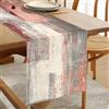 Hanrunsi Runner da Tavola Moderno Rosa in Cotone e Lino con Accenti Doppio Strato Addensato Panno Decorativo per Cene di Feste Vacanze Cucina Banchetti Ristorante All'aperto 33 cm x 183 cm