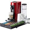 Rice rat Vertuo, Cassetto porta capsule per Nespresso, con vetro, per armadietto, Vertuoline, per bancone (capsule classe 40 (con manico))