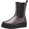 MARCO TOZZI Stivaletti Chelsea Donna in Pelle Sintetica Zeppa, Pewter, 40 EU