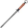 MITSUMOTO SAKARI 44 cm Acciaino diamantato Acciaino professionale per coltelli piatti neri ad alto tenore di carbonio Manico in legno resistente agli acidi Elegante confezione
