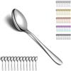 Berglander Cucchiai da minestra 12pcs, cucchiaio da zuppa in acciaio inossidabile, cucchiaio da tavola, cucchiai posate per la casa, ristorante, hotel, uso quotidiano, lavabile in lavastoviglie