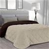 Dorian Home Trapunta Trapunta Invernale Matrimoniale, Piumone Matrimoniale Double Face, Trapunta Invernale 260x270 cm Made in Italy, Panna/Cioccolato