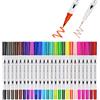 Winkin 24 Pennarelli Acquarelli Penne Colorate Con Doppia Punta Brush Pen Lettering Calligrafia Professionali Pennello