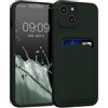 kwmobile Custodia Compatibile con Apple iPhone 14 Cover - Back Case Cellulare con Slot Porta Carte - Morbida in Silicone TPU verde scuro
