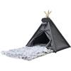 Whiwhi Tenda per Cani e Gatti con Tappetino in Peluche - Cuccia Portatile in Tela per Animali Domestici - Casetta di Lusso 50x50x60cm