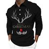 CGGMVCG Polo Natalizia da Uomo con Stampa Natalizia Casual Invernale Bottoni rovesciati Colletto Camicetta da Uomo Magliette Natalizie, Nero, S