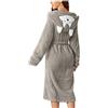 Generic con cappuccio orecchie accappatoi da bagno asciugamano femminile spugna leggero sposa accappatoio caldo peluche accappatoi invernali per le donne soffice accogliente flanella morbido carino velluto