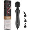 BuyAndFeelGood NUOVO FLAGSHIP 3.1. massaggiatore donna bacchetta Magic Wand per donna di BuyAndFeelGood - ORA con 28 varianti di vibrazione in nero - inclusi 3 accessori in silicone PREMIUM