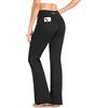 CAMBIVO Pantaloni Yoga Donna Vita Media, Pantaloni a Zampa con 4 Tasche, Yoga Pants Pantajazz Flare Leggings Controllo della Elasticizzati Comodo per Pilates, Danza, Sportivi, Fitness, Casual