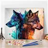 TISHIRON Dipingere per Numeri Lupo DIY Dipingere per Numeri per Adulti Bambini Animali Dipingere per Numeri Kit su Tela con Pennelli per Decorazione Domestica da Parete 40 x 50 cm (senza cornice)