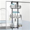 Nieifi Scaffale portaoggetti da appendere sopra la porta della doccia, con ganci affidabili, robusto e antiruggine, da appendere, per doccia, mensole da bagno, senza trapano, extra large