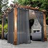 Bonzer Tende trasparenti per patio, impermeabili, 2 pannelli, con occhielli per interni, per soggiorno, camera da letto, portico, pergola, capanna, 137 x 213 cm, grigio