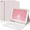 JADEMALL Custodia Tastiera per iPad 9 Generazione 10.2, iPad 8/7 Generazione 2020/2019/ iPad Air 3 /iPad Pro 10.5, Italiano Tastiera Staccabile Cover con Supporto per Apple Pencil per iPad 10.2, Rosa