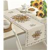 Confezioni Giuliana ® - Copritavolo Tovaglia Coprisedia jacquard cinigliato GIRASOLI accessori coordinati Made In Italy - Runner 40x130